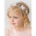 Miniatyrbild 2 av 3: Blomsterflicka Hårband Bröllop Hårtillbehör för Flickor Prinsessa Blommor Hårband Tiara för Första Kommunion, Födelsedagsfest, Fotografering