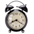 Miniatyrbillede 1 af 7: 5\" Lysende Vækkeur Lydløs Kvarts Analog Retro Dobbelt Klokke med Høj Alarm og Natlys, Sort