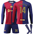 Pikkukuva 1 / 2: FCB 14 JOAO FELIX 2023/2024 Pitkähihainen syksy-talvi Away Lasten Jalkapallopaita/Shortsit/Sukat Setti Nuorten lapsen koot 28