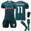 Pikkukuva 1 / 2: 2023 Liverpoolin vieraspeli vihreä jalkapallopaita setti sukat ja polvisuojat-No.11 M.SALAH#22 No.11 M.SALAH #22