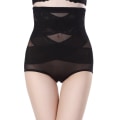 Miniatyrbilde 1 av 4: Kvinners rumpe løfter shapewear høy midje dobbel magekontroll truse midjetrener body shaper --- Balck （Størrelse XXL）