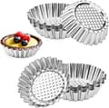 20 Pakker Cupcakeformer, 3,8 tommer Rustfritt Stål Mini Pai Tartlet Cupcake Kake Muffinsform Tin Pan Bakeverktøy