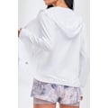Miniatyrbillede 4 af 8: UPF 50+ UV-beskyttende solbeskyttelse til kvinder, lynlås-hættetrøje, langærmet fiske-, løbe- og vandreturejakke, udendørs performance-shirt, hvid, 4XL