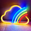 Miniatyrbild 1 av 5: Neon skyltar för väggdekor, neonljusskyltar LED-skyltar för sovrumsvägg USB/batteridriven regnbågsmoln neon skyltar för sovrum