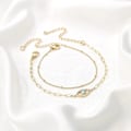 Miniatyrbillede 5 af 5: Wekity Delikat Guld Armbånd til Kvinder, Justerbar Lagdelt Armbånd, Ovalt Kæde Guld Armbånd til Kvinder