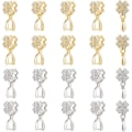 Miniatyrbilde 1 av 5: 20 stk. 2 Farger Firkløver Ispigg Klype Bail Platinum Lås Bail Gullfarget Snap On Bail Cubic Zirconia Klype Klips Dinglende Anheng Forsyninger For St.