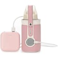 Pikkukuva 1 / 5: Mnsun USB -vauvanpullonlämmitin, kannettava taskukokoinen maidonpullonlämmitin, eristetty termostaatti, maidon ja ruoan lämmitintasku USB-latausportilla vauvanhoitoon Rose candy