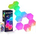Miniatyrbillede 1 af 5: LED Hexagon Væglampe Smart Modulær RGBIC Honeycomb Lampe med APP Fjernbetjening og Musik Synkronisering USB Drevet Hexagon Computer Gaming Lamper til Spil 10pcs