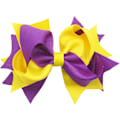 Miniatyrbillede 1 af 3: 5,5 tommer Piger 2 Farver Stor Grosgrain Hårsløjfe Alligator Clips (lilla/syren) Purple Yellow