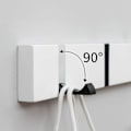 Miniatyrbillede 3 af 5: (Hvid, 5 kroge, 50 cm) Vægmonteret træknagerække med foldbar krog til ophængning af tørklæder, håndtasker, paraplyer, håndklæder og tøj