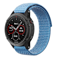 Miniatyrbild 2 av 5: För Garmin Tactix 7 Pro/Fenix 7X/Fenix 6X Pro 26mm Sömnad Klockarmband Justerbar Nylon Loop Sky Blue