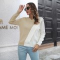 Miniatyrbillede 5 af 5: Dame design kontrastfarve twist tredimensionel sweater løs efterår og vinter langærmet Pink M