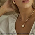 Miniatyrbilde 4 av 5: Lagdelte Choker Halskjeder For Kvinner, 14k Gullbelagt Delikat Lagdeling Paperclip Kjede Halskjede Enkelt Justerbart Initial Mynt Anheng Halskjeder Lagdelt