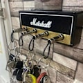 Miniatyrbild 4 av 5: Gitarrnyckelkrokar Nyckelhållare Väggmonterad Nyckelhängare med 4 Gitarrpluggnyckelringar Självhäftande Förstärkare