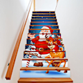 Miniatyrbillede 5 af 5: 3D Selvklæbende Trappetrin Stickers 39.3\"x 7\" X 6 Stk. Jule Trappe Sticker,b