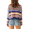 Miniatyrbillede 5 af 5: Dame Hul Ud Hæklet Strik Trøje Crop Tops Langærmet Trøje Cropped Style 3 M