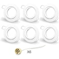 Miniatyrbilde 1 av 5: Sett med 6 Justerbare GU10 LED Innfelte Spotlights Matt Hvit Monteringsramme
