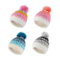 Miniatyrbilde 5 av 5: Lue jenter utendørs vinter fargegradient pluss fluffy baller lue gutter ermehette Pastel Average size