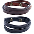 Miniatyrbillede 1 af 4: Personligt Herrearmbånd Premium Læderlegering Rustfrit Stål Håndflettet