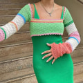 Pikkukuva 4 / 5: Naisten virkattu ontto neulepusero, lyhyt toppi, pitkähihainen pusero, lyhennetty malli Style 2 XL