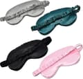 Sömnduk 4-pack Silke Ögonmask Mjuk Satin Blindfold Elastisk Rem Natt Ögonlapp Resa Sov För Kvinnor Män