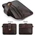 Miniatyrbillede 3 af 5: Herre Ægte Læder Slim Wallet Mand Lille Pung Mini Pengepung Walet Tynd Portomonee carteras Herre Pung Kortholder Black