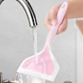 Miniatyrbild 5 av 5: Silikonspatel pannkaksspade omelettspatel vändare för ägg fisk pannkaka pizza och biff bred mjuk pizzaspade non-stick värmebeständig kök Clear Pink Large