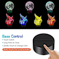 Miniatyrbillede 2 af 4: 4x 3d Nat Led Lampefod Fjernbetjening Usb Kabel Justerbar 16 Farver Dekorativ Belysning (2x Sort 2x Hvid)