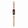Miniatyrbild 2 av 5: Ersättningsläderarmband för Xiaomi Mi Band 7, med D-formad metallkontakt Rose Gold  Apricot