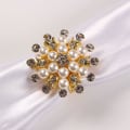 Miniatyrbillede 2 af 5: Sæt med 6 Rhinestone Servietringe til Bryllupsfest Hjemmekøkken Spisebord Linnedtilbehør (guldfarve)