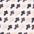 Miniatyrbillede 4 af 5: 90 stk. Trækors Vedhæng 3 Farver Velsignelse Kors Charm Spacer Perler til Påskefest Gaver Søndagsskole Ramadan Dekoration Halskæde Ørering Armbånd