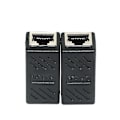 Miniatyrbillede 5 af 5: Koblingskabel Konnektor Patchkabel Ethernet Skærmet Modulær Adapter 2x Rj45 Hun Socket Dsl Lan Sort