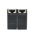 Pikkukuva 5 / 5: Liitinkaapeli Ethernet Suojattu Modulaarinen Adapteri 2x Rj45 Naarasliitin Dsl Lan Musta