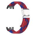 Miniatyrbilde 2 av 5: For Xiaomi Smart Band 8 Flettet Nylon Klokkereim Justerbar Spenne Elastisk Stropp Red Blue