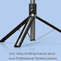 Miniatyrbillede 3 af 5: 1,8 m Bærbar Selfie Stick i Aluminiumlegering Udtrækkeligt Tripod Stativ 360° Roterende Telefonholder