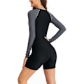 Miniatyrbild 4 av 5: Dam badkläder i ett stycke långärmad rashguard dam våtdräkt atletisk Grey 1453 XXL