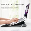 Miniatyrbillede 5 af 5: Opbevaringstaske til 11/12 tommer Notebook, PU Læder Foldbart Stativ Magnetisk Klap Laptop Sleeve Black