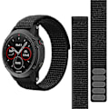 Miniatyrbild 3 av 5: För Garmin Tactix 7 Pro/Fenix 7X/Fenix 6X Pro 26mm Sömnad Klockarmband Justerbar Nylon Loop Black
