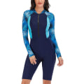 Miniatyrbild 2 av 5: Dam badkläder i ett stycke långärmad rashguard dam våtdräkt atletisk Navy Blue 2935 L