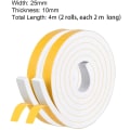 Miniatyrbild 5 av 5: Skumgummitätningstejp 6 mm (b) x 1,5 mm (t) Fönsterdörr Drag Excluder Air White 25x10mm