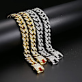 Miniatyrbillede 5 af 5: Cuban Links Kæde 13mm Iced Out Cuban Link Halskæde Guld Sølvbelagt Halskæder Kæde Diamantkæde Hip Hop Smykker Gave