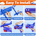 Miniatyrbild 5 av 5: 3-pack LED-flygplanleksak, flygplansleksak - 2 flygmod, skumglidflygplan, utomhusleksaker för barn i åldrarna 3 4 5 6 7 8 9 10 11 12 år pojkar &