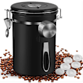 Miniatyrbillede 1 af 3: Kaffedåse, lufttæt køkkenopbevaringsbeholder i rustfrit stål med datomarkør og scoop til malet kaffe, bønner, te, mel, korn, Su