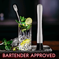 Miniatyrbillede 4 af 5: Cocktailrørepind og blandingsske i rustfrit stål - Lav lækre Mojitos og andre frugtdrikke (to styk)
