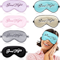 Miniatyrbild 1 av 5: 6 stycken sidenögonmasker för sömn, mjuka ögonbindel, satinögonmask, justerbar rem, ögonmask för sömn, ögonbindel för natten, ögonmask för kvinnor