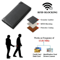 Miniatyrbild 3 av 5: Plånbok för män RFID-blockerande flera kortplatser läder kontantförvaringsficka stor sedelfodral koppling väska