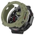 Miniatyrbilde 1 av 5: Anti-ripe Klokkehus for Amazfit T-Rex Ultra A2142, TPU-deksel Hurtigutløser Hul Case Jungle Green