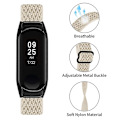 Pikkukuva 3 / 5: Joustava Nylon Solo Loop -ranneke Xiaomi Mi Band 5 / 6 -älykelloon, säädettävä ranneke mustalla kellokotelolla Apricot