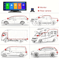 Miniatyrbillede 4 af 5: 1 stk. 10,26 tommer Bakspejlsskærm til Bil Carplay Android Auto Trådløs Forbindelse Multimedia Videoafspiller GPS Navigation Instrumentbræt