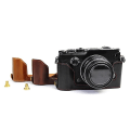 Miniatyrbild 5 av 5: PU-läder kameraskyddsfodral för Olympus PEN-F, halv kroppsskydd med bottenöppning Coffee
